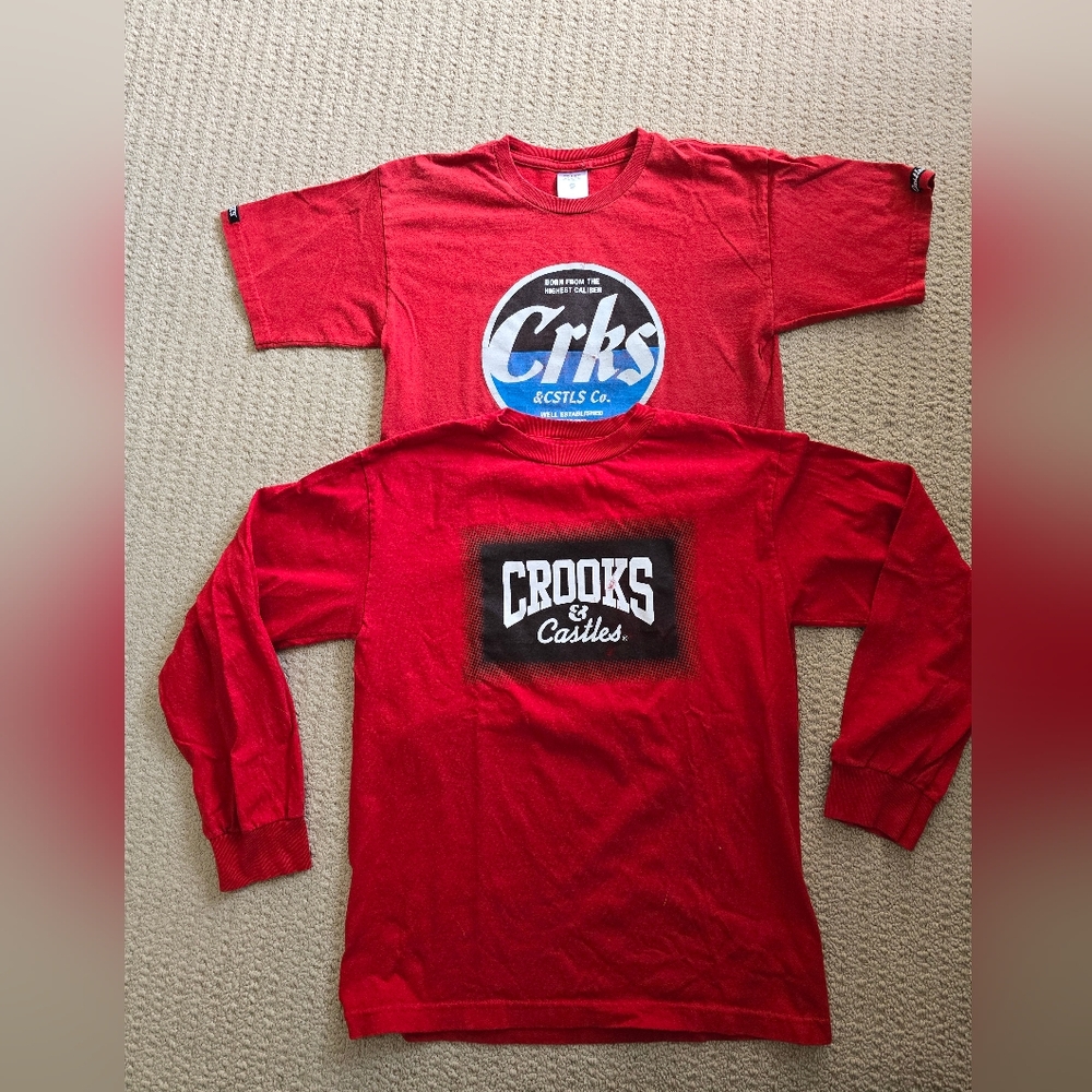 Lot of 2 Youth size small Crooks & Castles shirts